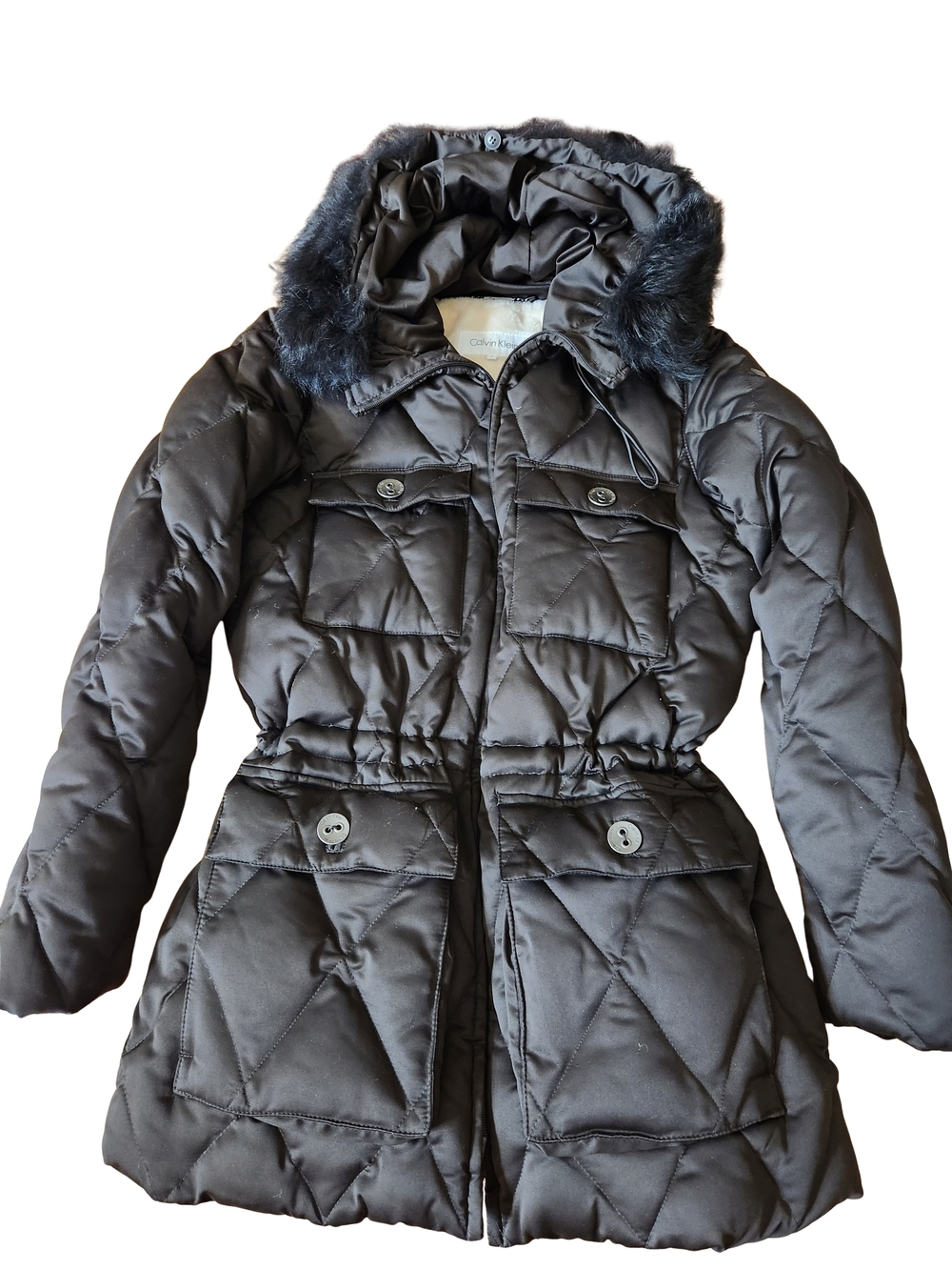 Calvin Klein Down Quilted Hooded Winter Coat S